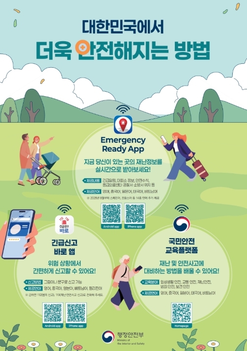 외국인 대상 안전서비스 홍보물