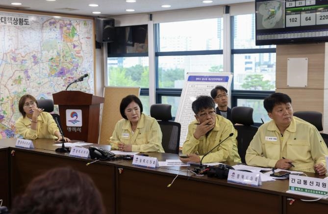 재난안전상황실 방문한 평택시의회 산업건설위원회