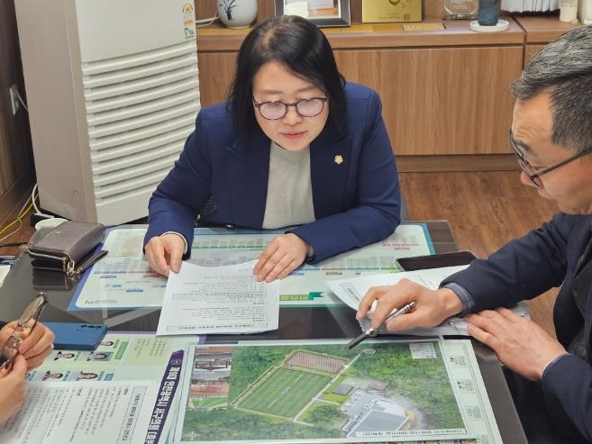고선희 서구의원 노력 결실, 가좌배수지 족구장 11월 20일 준공 예정