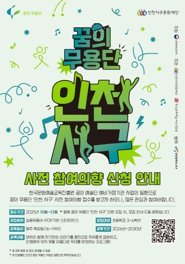 인천서구문화재단, 꿈의 무용단 신규 거점기관 최종 선정